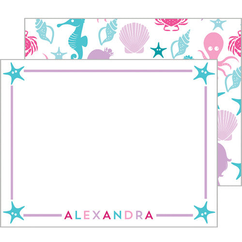 Mermaid Under the Sea Flat Notecards