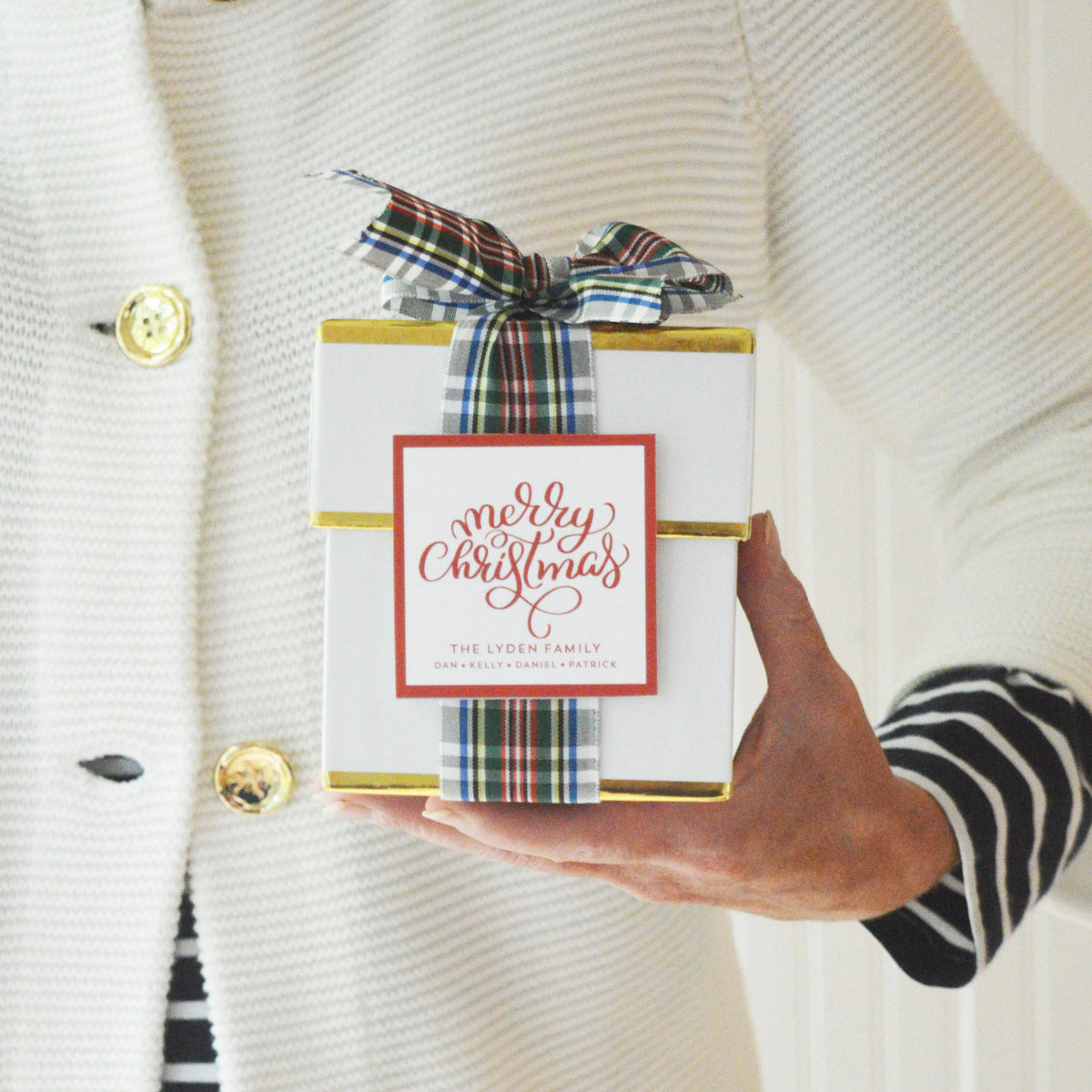 Merry Christmas Script Gift Sticker | Set of 24 | More Colors Availabl ...