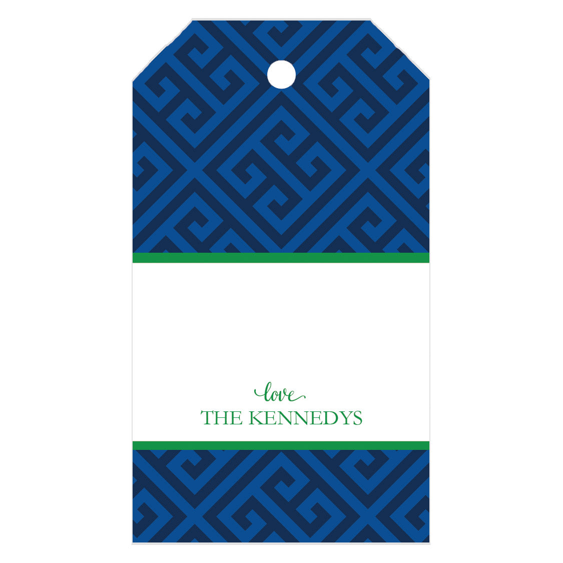 Midnight Greek Key Personalized Gift Tags