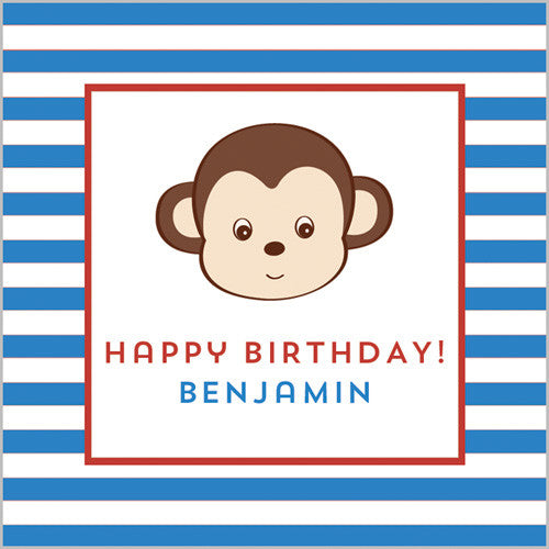Boy Monkey Gift Sticker - Set of 24