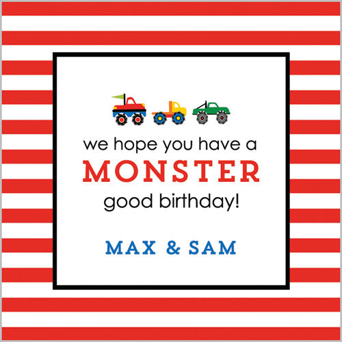 Monster Truck Gift Sticker - Set of 24