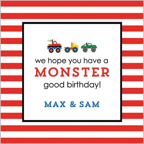 Monster Truck Gift Sticker - Set of 24 Wholesale
