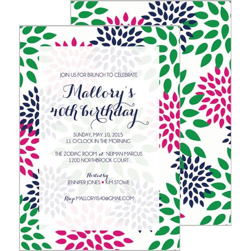 Mums Floral Invitation - Hot Pink Wholesale