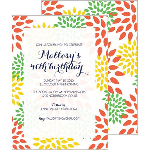 Mums Floral Invitation - Yellow Wholesale