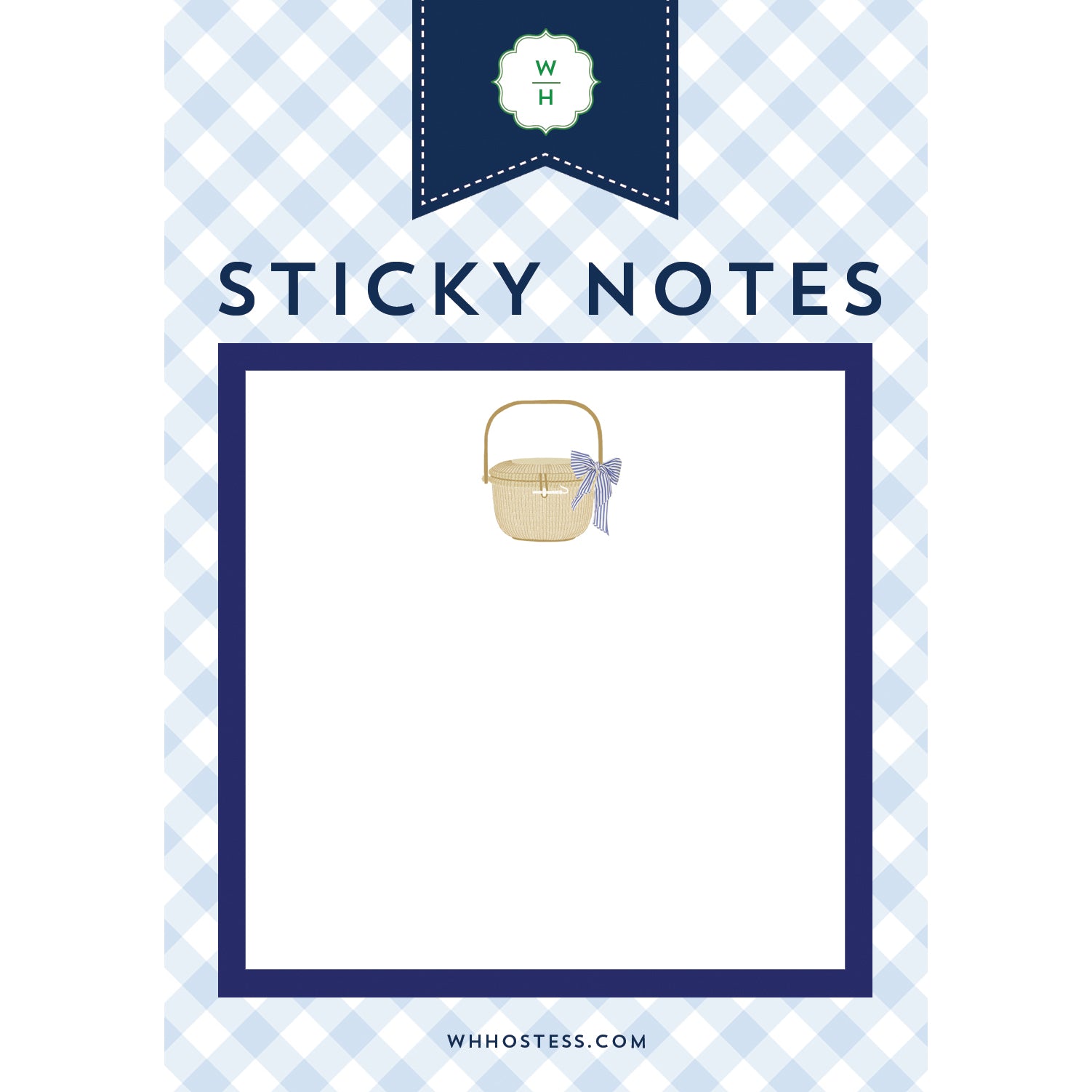 In Stock Nantucket Basket Single Sticky Note