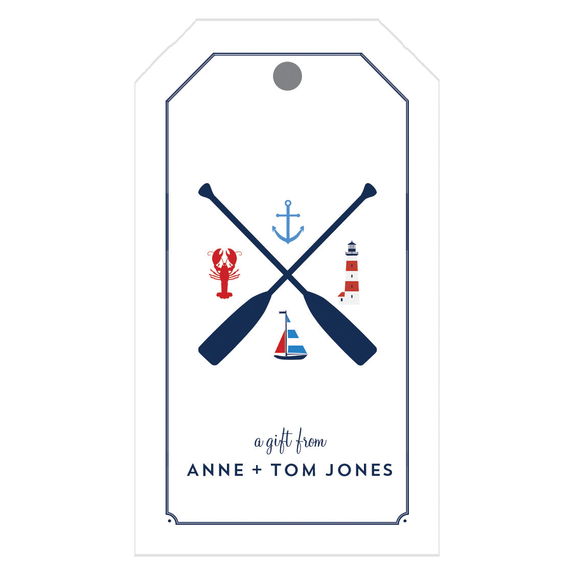 Nautical Crest Personalized Gift Tags