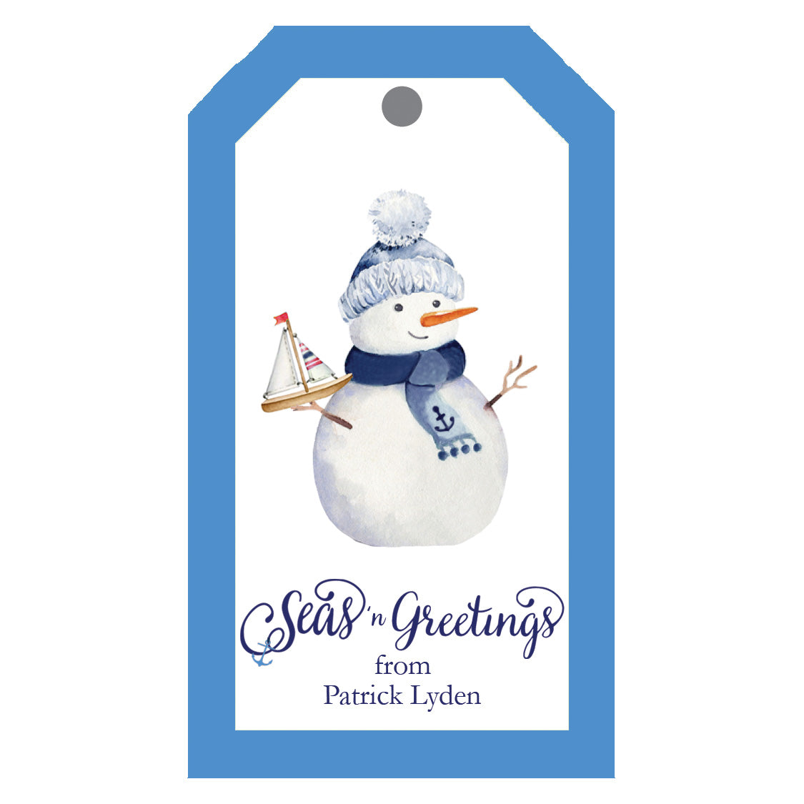 nautical snowman personalized gift tags - wh hostess social stationery
