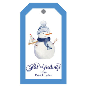 Nautical Snowman Personalized Gift Tags