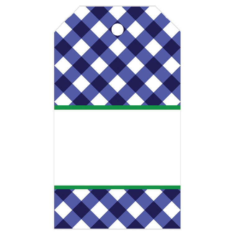 In Stock Gift Tags | Navy Blue Gingham Check