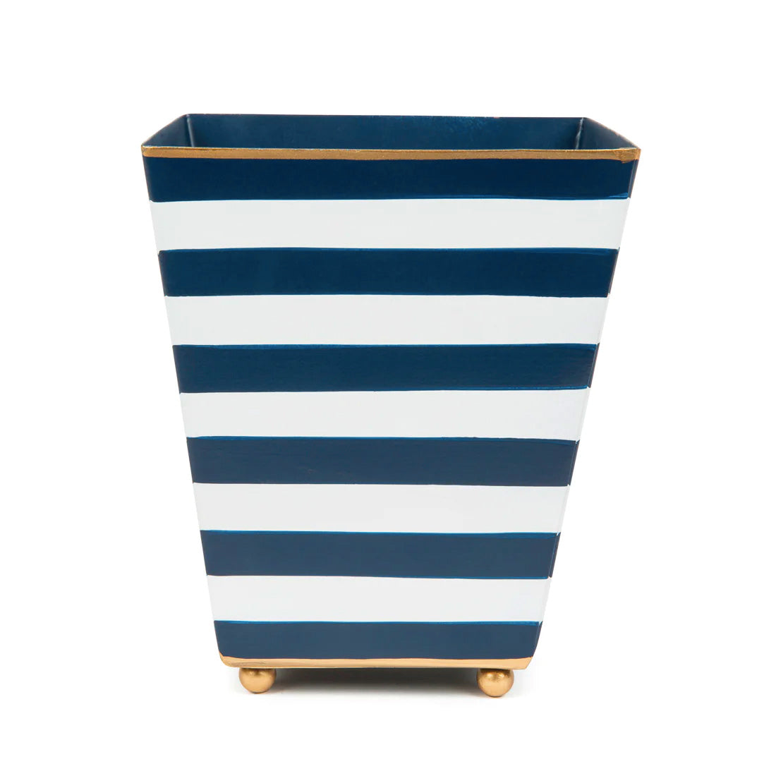 6" Navy and White Striped Cache Pot