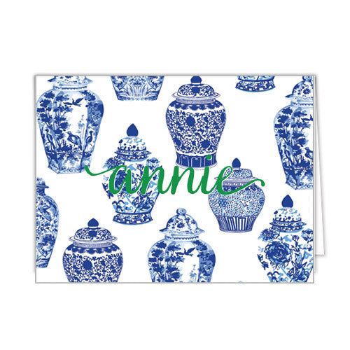 Ginger Jars Pattern Personalized Folded Notecards