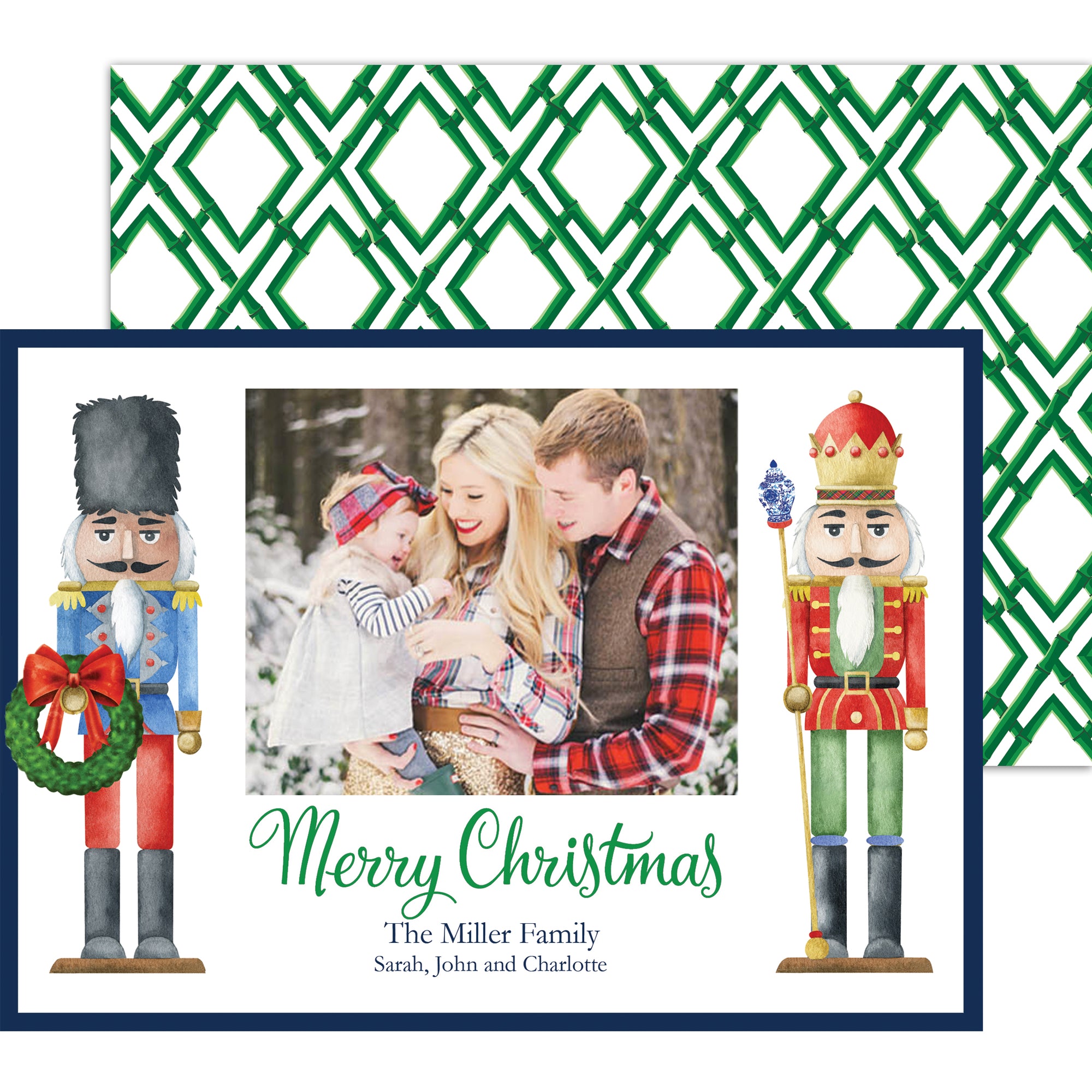 Nutcrackers Horizontal Christmas Photo Card