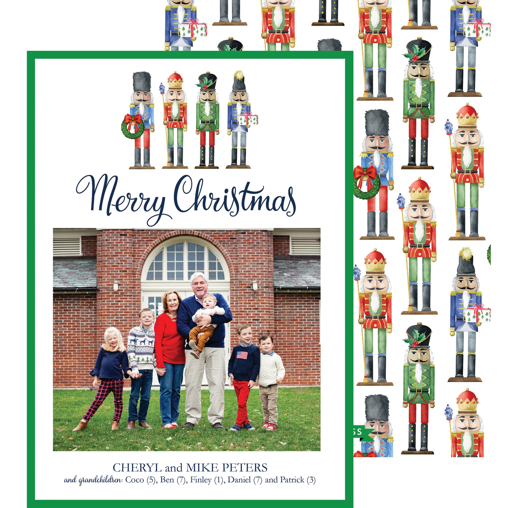 Nutcrackers Vertical Christmas Photo Card