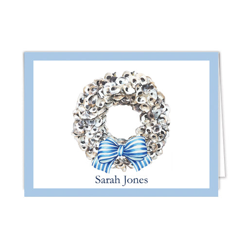 Oyster Wreath Personalized Folded Notecards