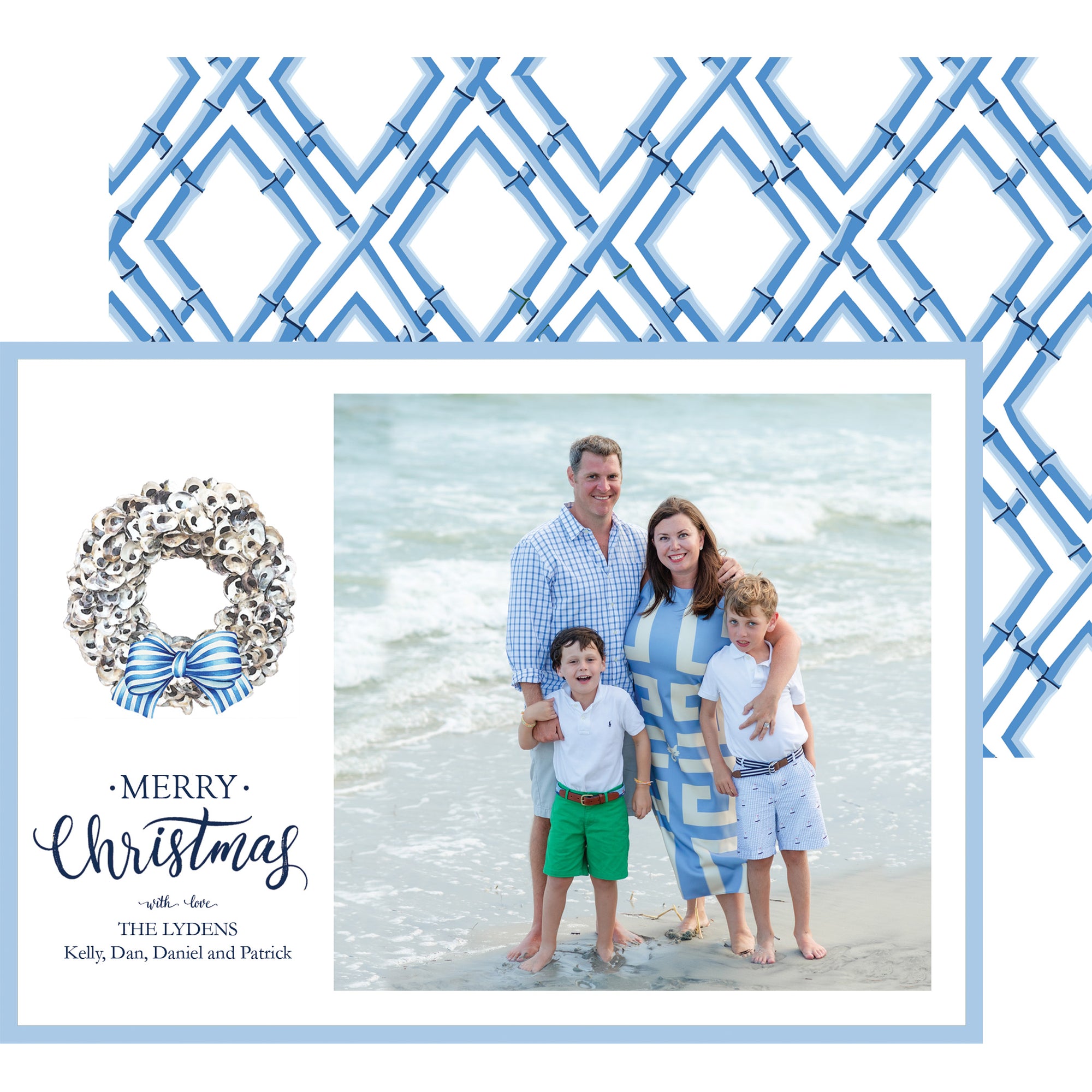 Oyster Wreath Horizontal Holiday Photo Card