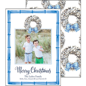 Oyster Wreath Vertical Holiday Photo Card
