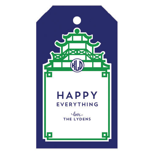 Monogrammed Pagoda Gift Tags | More Colors