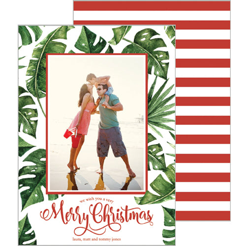 Festive Palm Leaves Christmas Photo Card