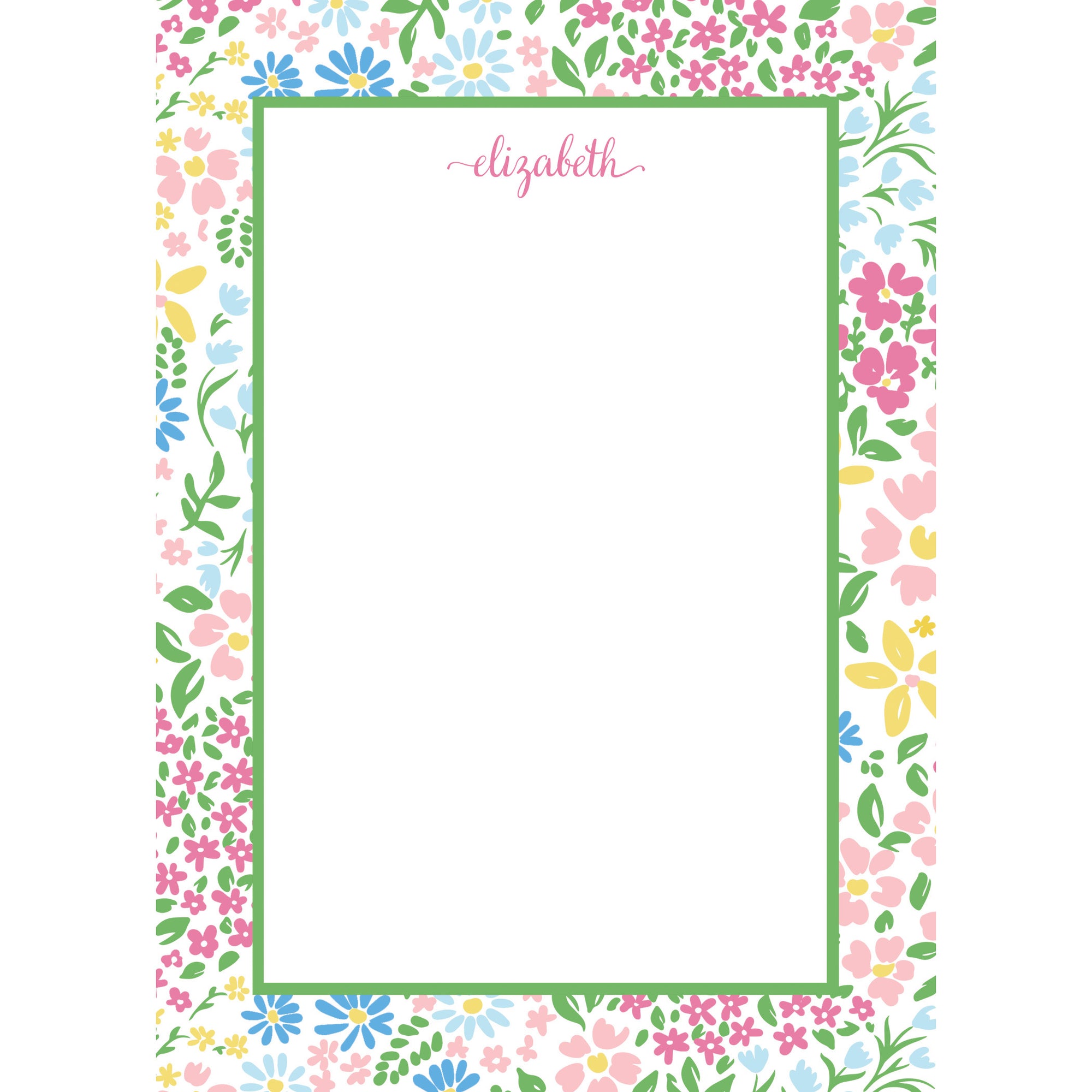 Palm Beach Floral Personalized Notepad