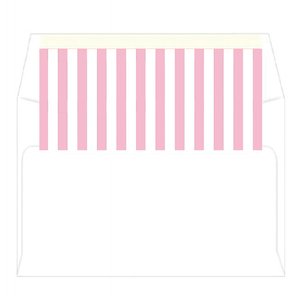 Palm Leaves + Cabana Stripes Personalized Flat Notecards