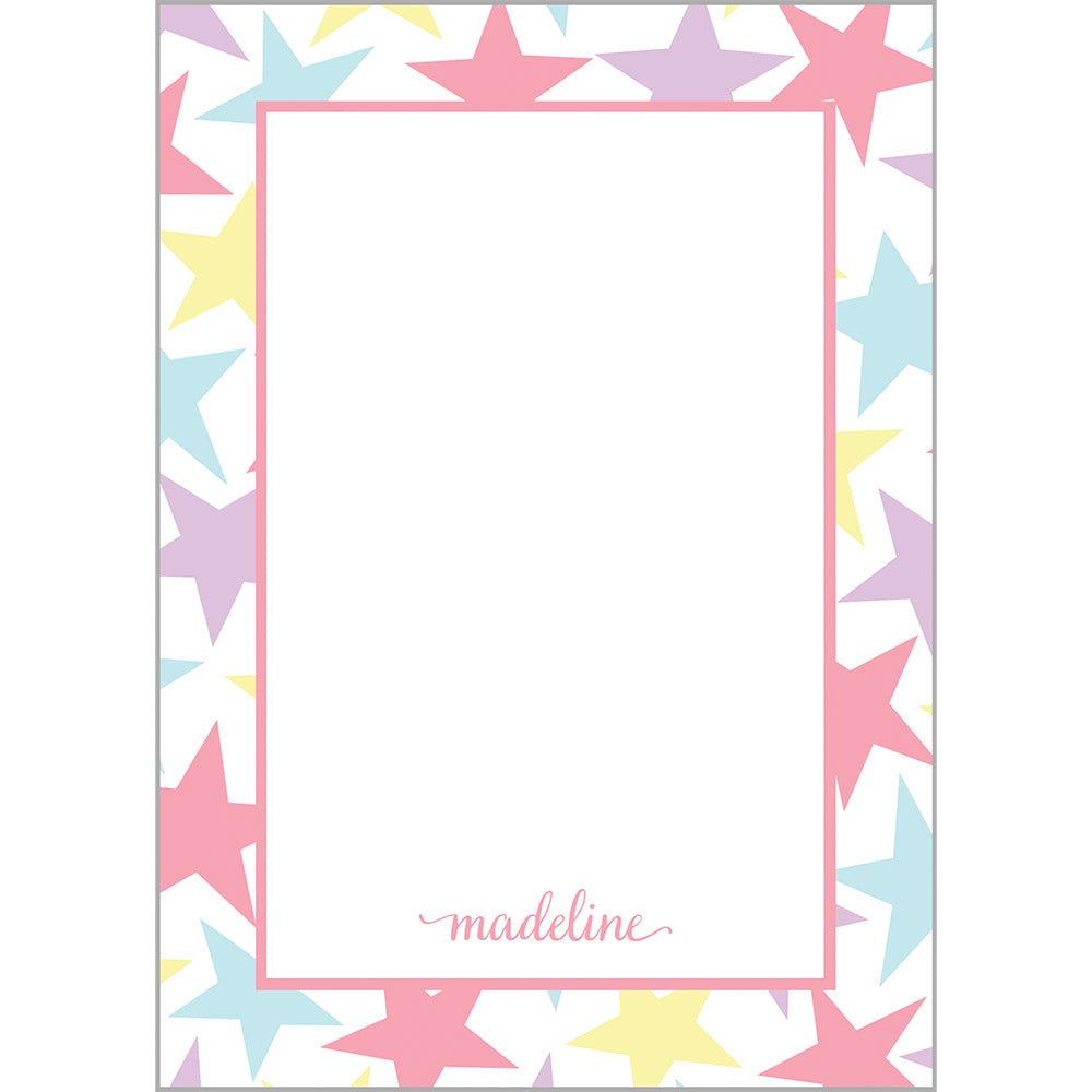 Pastel Stars Personalized Notepad