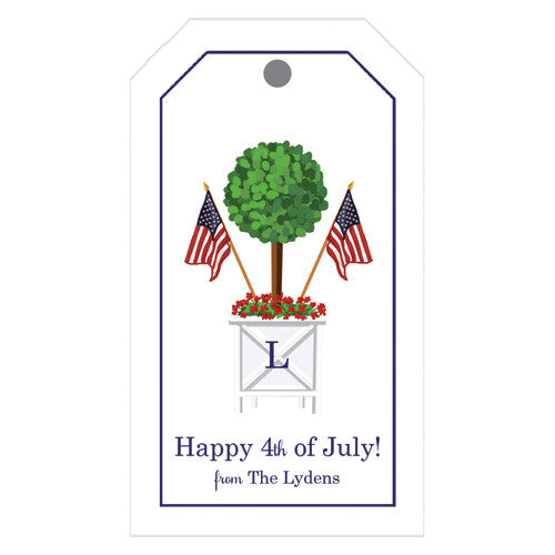 Patriotic Topiary Personalized Gift Tags