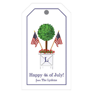 Patriotic Topiary Personalized Gift Tags