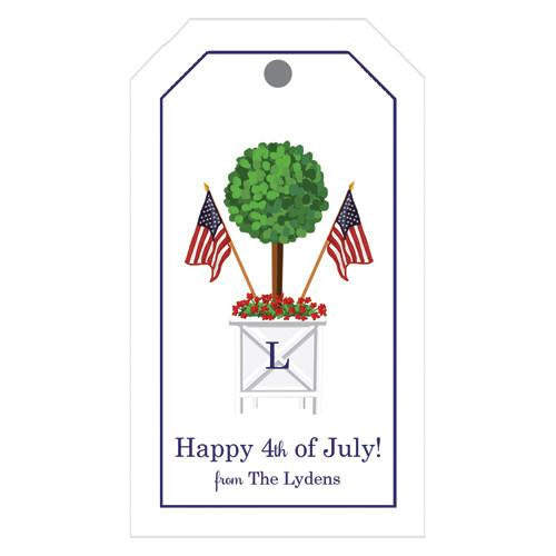 Patriotic Topiary Personalized Gift Tags Wholesale