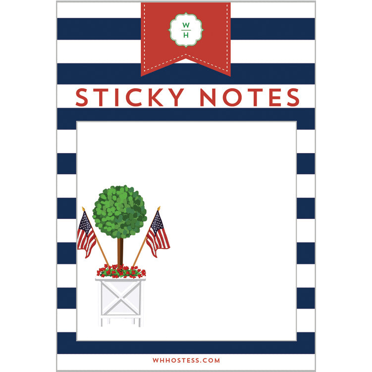 In Stock Patriotic Topiary Single Sticky Note