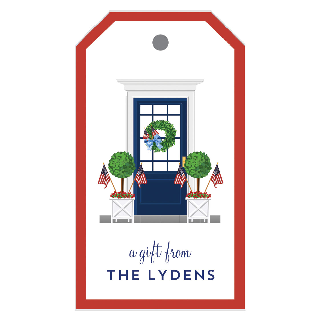 Patriotic Front Door Personalized Gift Tags