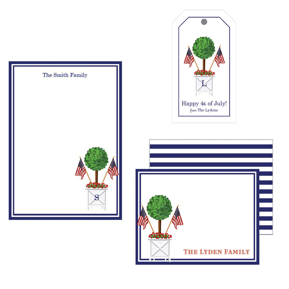 Patriotic Topiary Stationery Gift Set