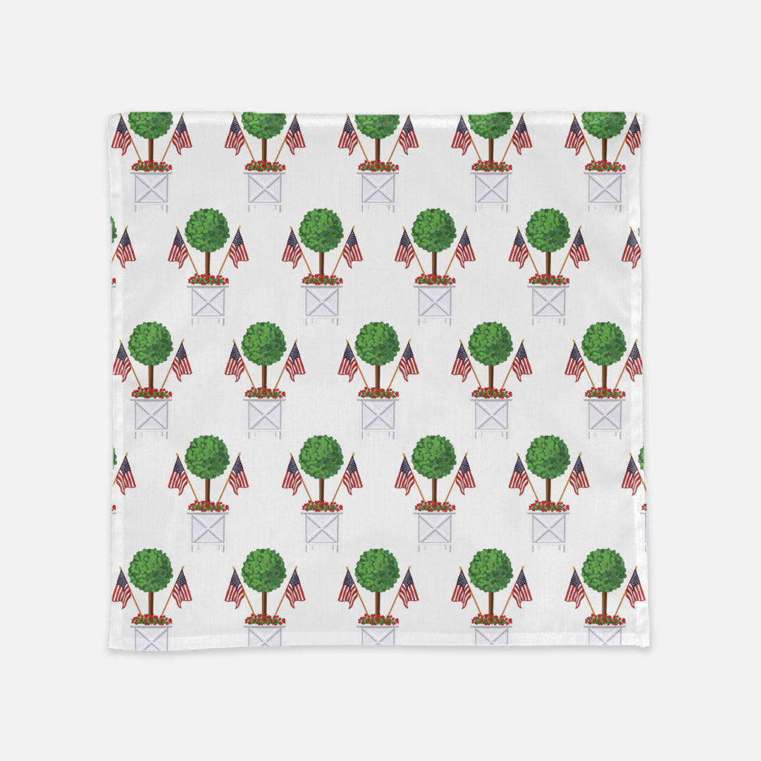 20"x20" Dinner Napkin Set of 4 | Patriotic Topiary