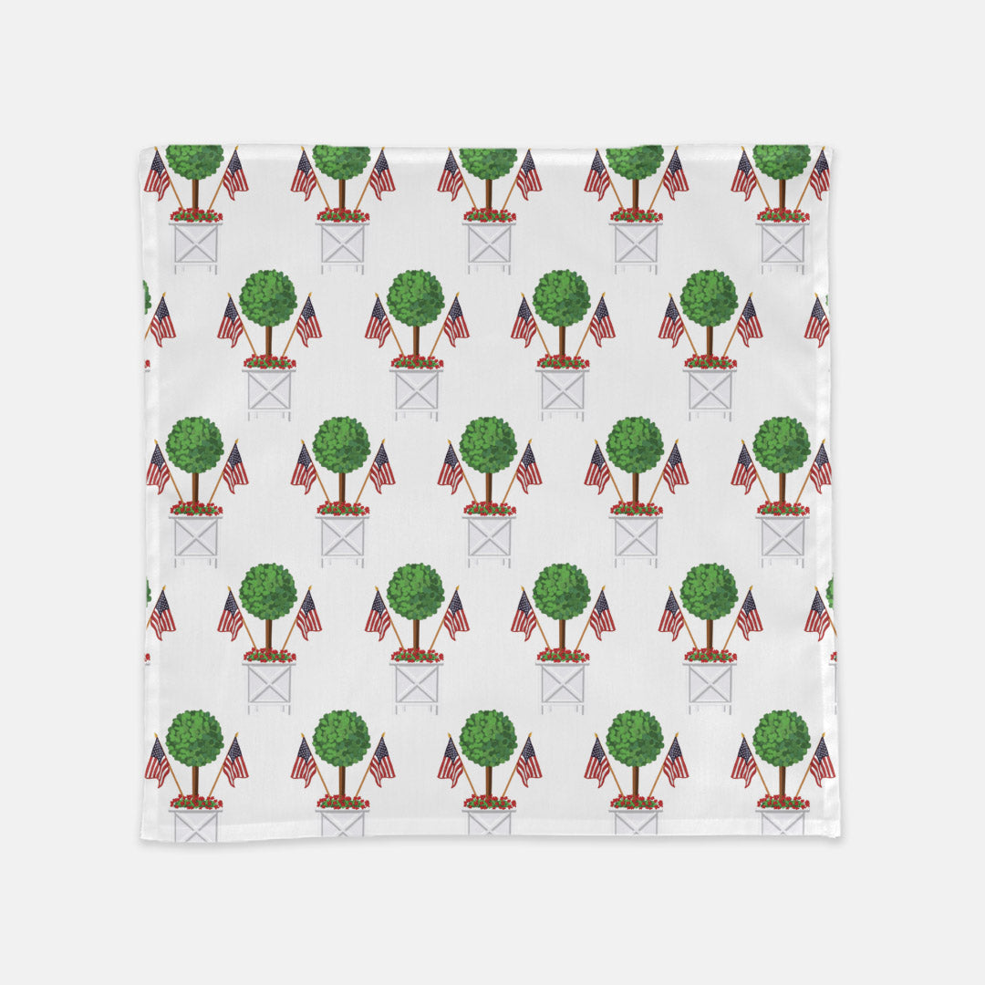 20"x20" Dinner Napkin Set of 4 | Patriotic Topiary