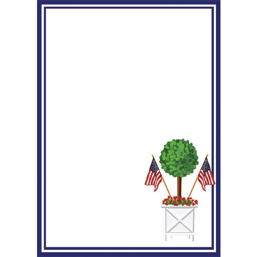 In Stock 5x7 Patriotic Topiary Notepad