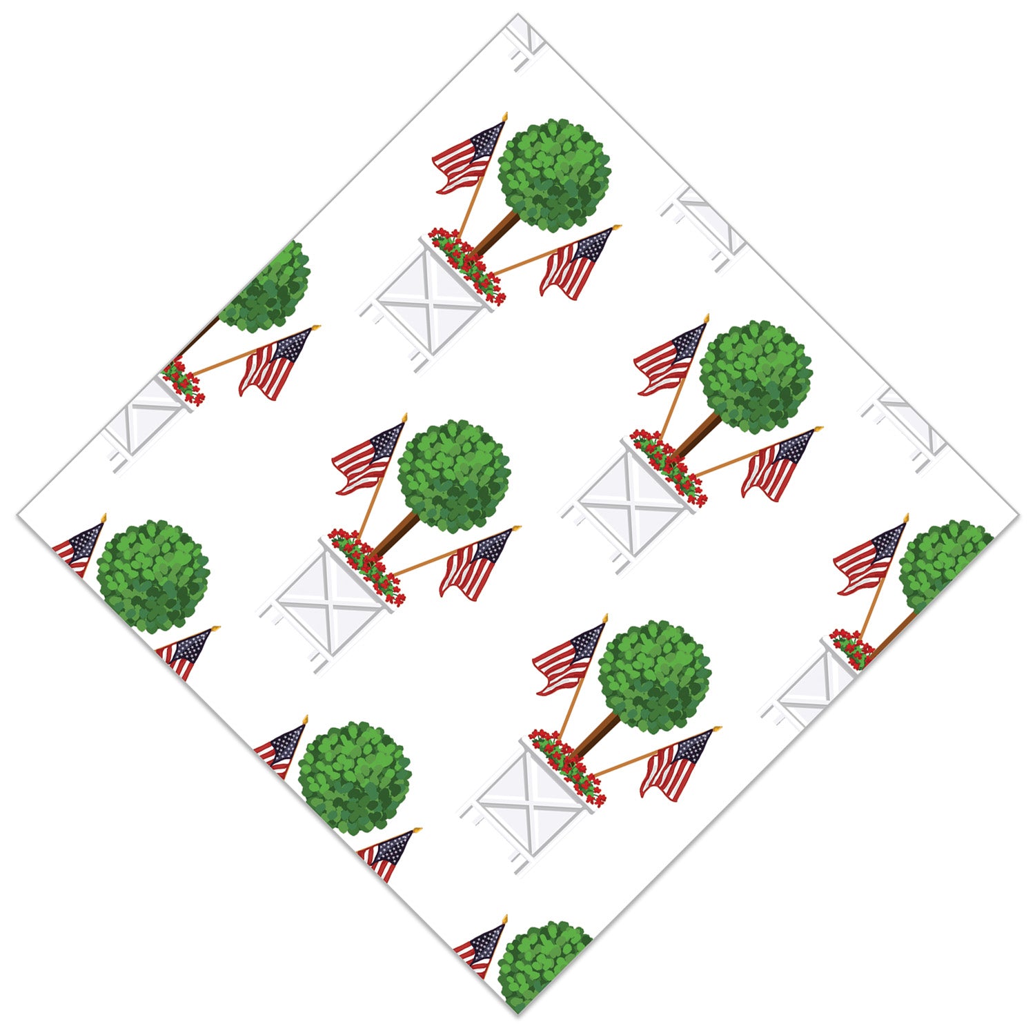 WH Paper Cocktail Napkins | Patriotic Topiary