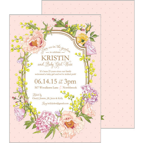 Peach Garden Party Invitation