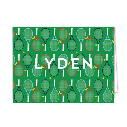 Tennis Racquets Personalized Folded Notecards