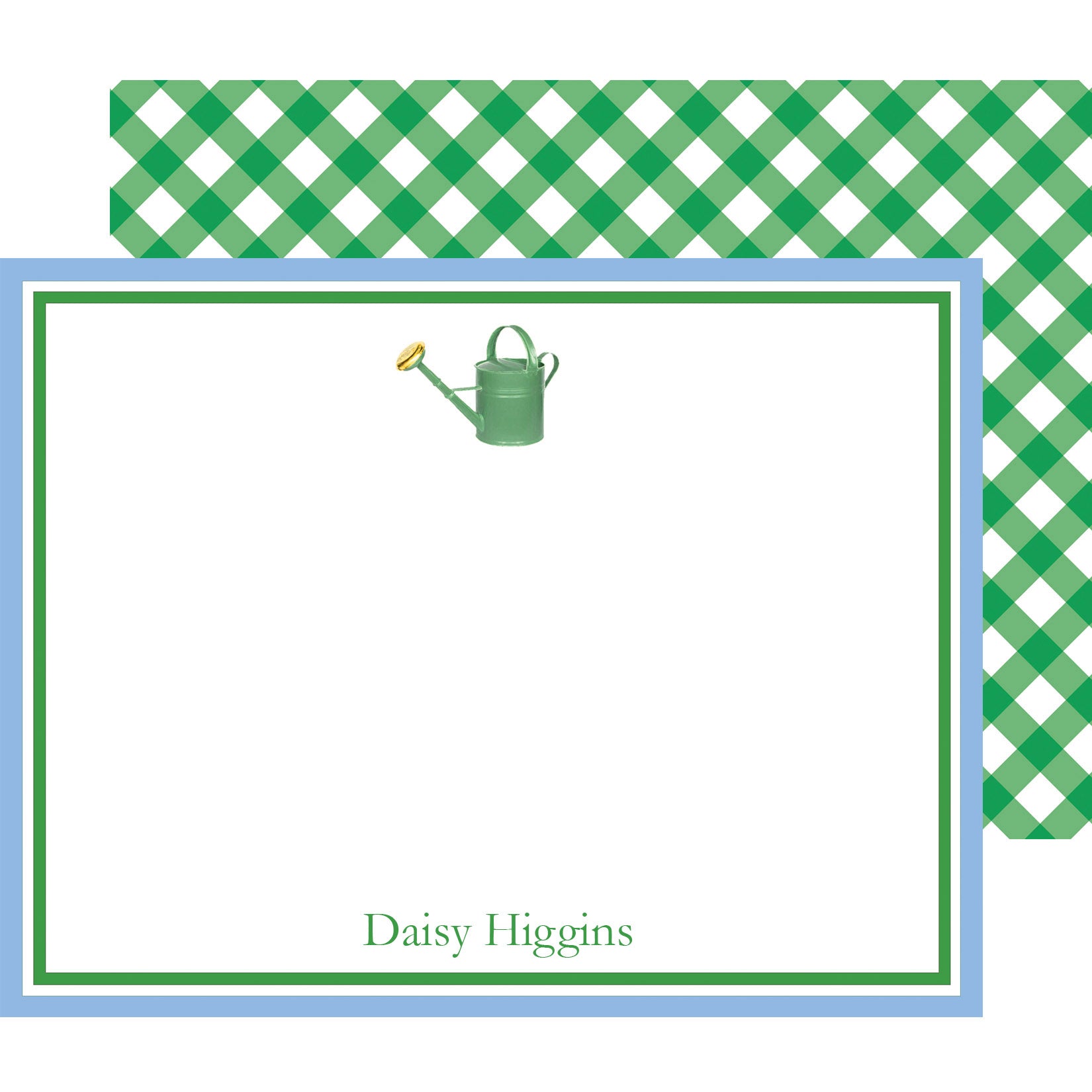 Watering Can Personalized Flat Notecards