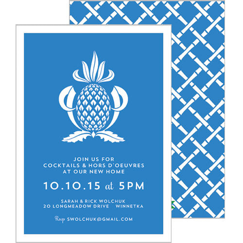 Pineapple Party Invitation - Cornflower