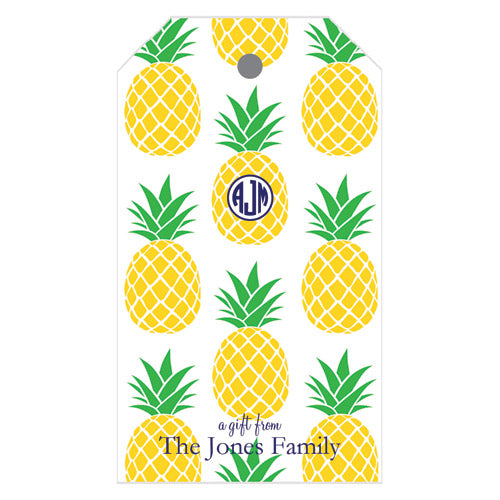 Preppy Pineapple Personalized Gift Tags