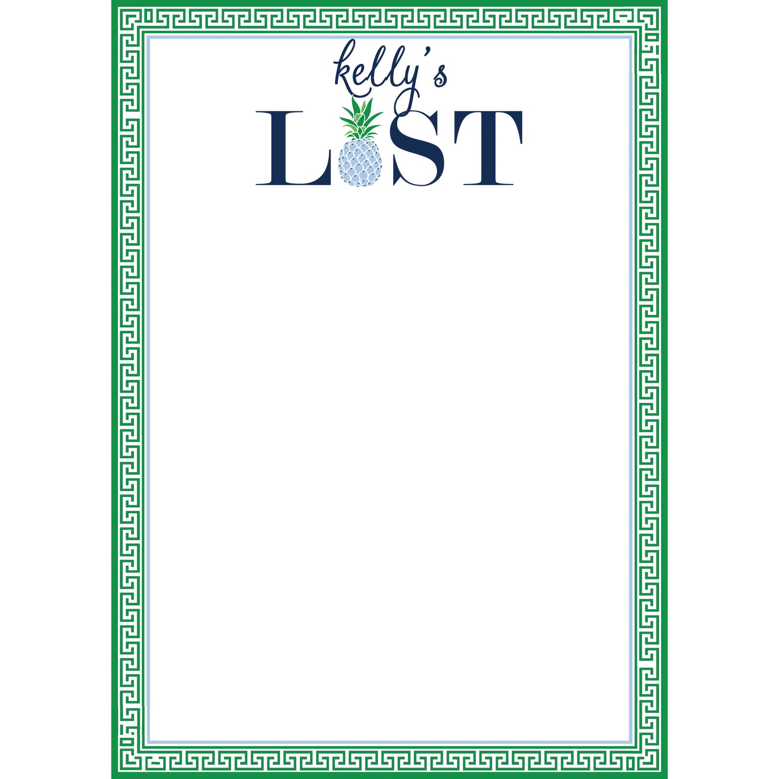 Pineapple List Personalized Notepad