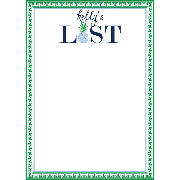Pineapple Note Pineapple List Personalized Notepad - WH Hostess Social Stationery