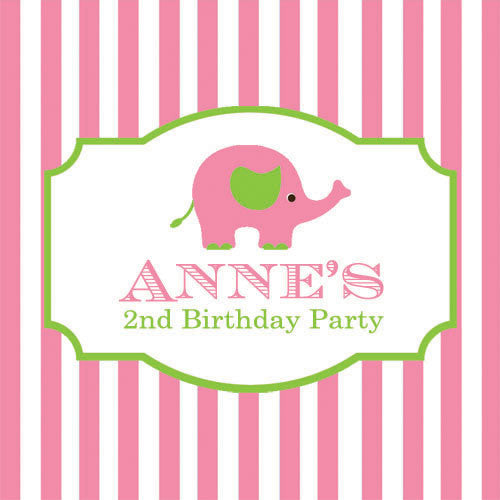 2.5" Pink Elephant Stripe Stickers