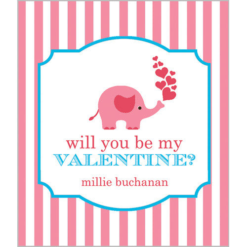 Pink Elephant Kids Valentines