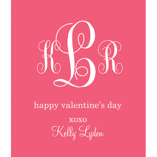 Pink Monogram Kids Valentines
