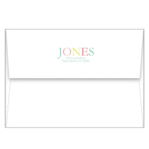 Pink Colorful Stripes A2 Birth Announcement Card