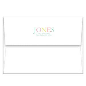 Pink Colorful Stripes Personalized Flat Notecards