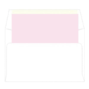 Pink Gingham A2 Birth Announcement Card