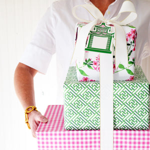 Gingham Check Gift Wrap Sheets | Pink