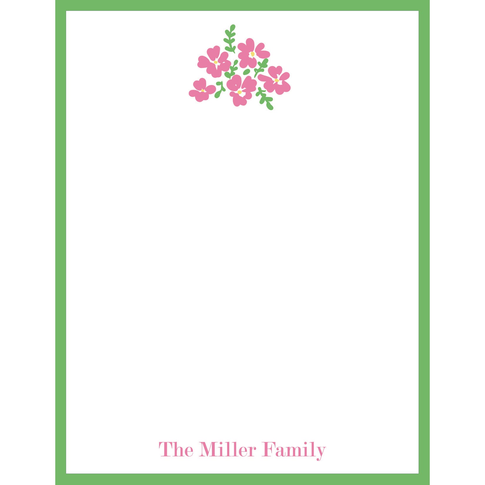 Pink Flowers Personalized Notepad
